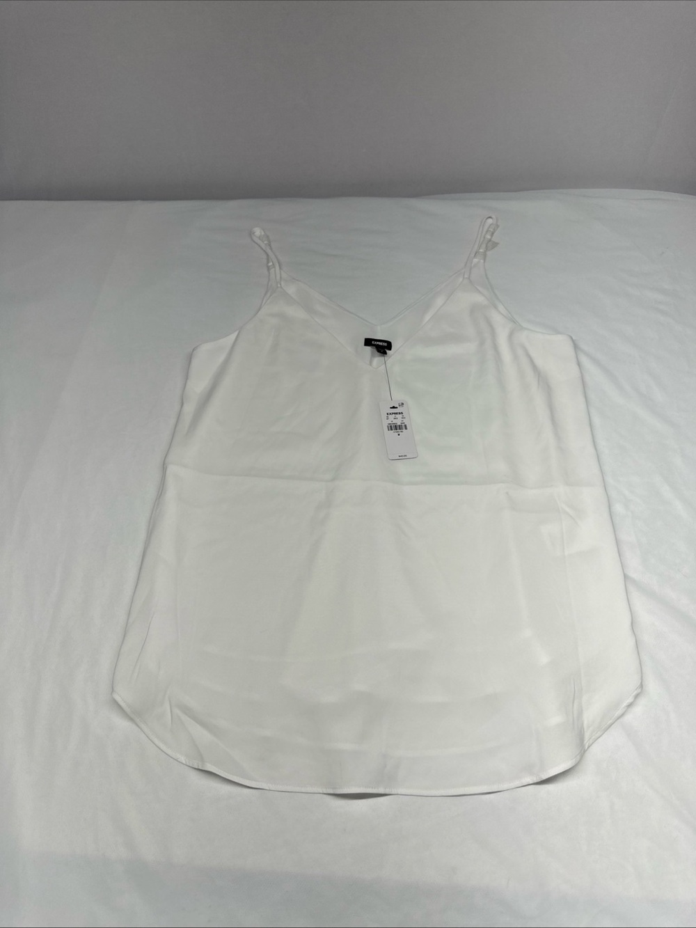 Express White Satin V-Neck Cami Top
